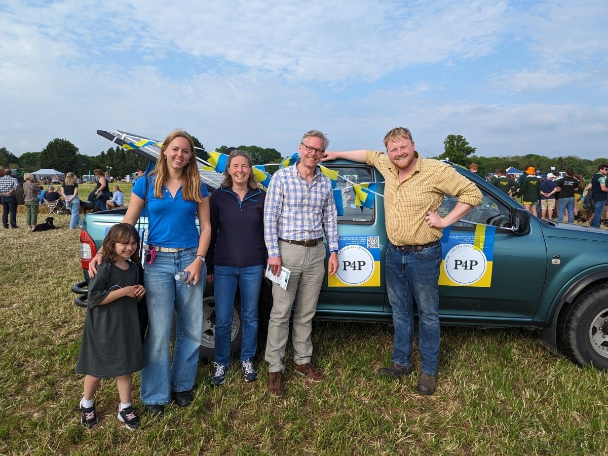 A Pickups for Peace vehicle with Kaleb Cooper and P4P friends