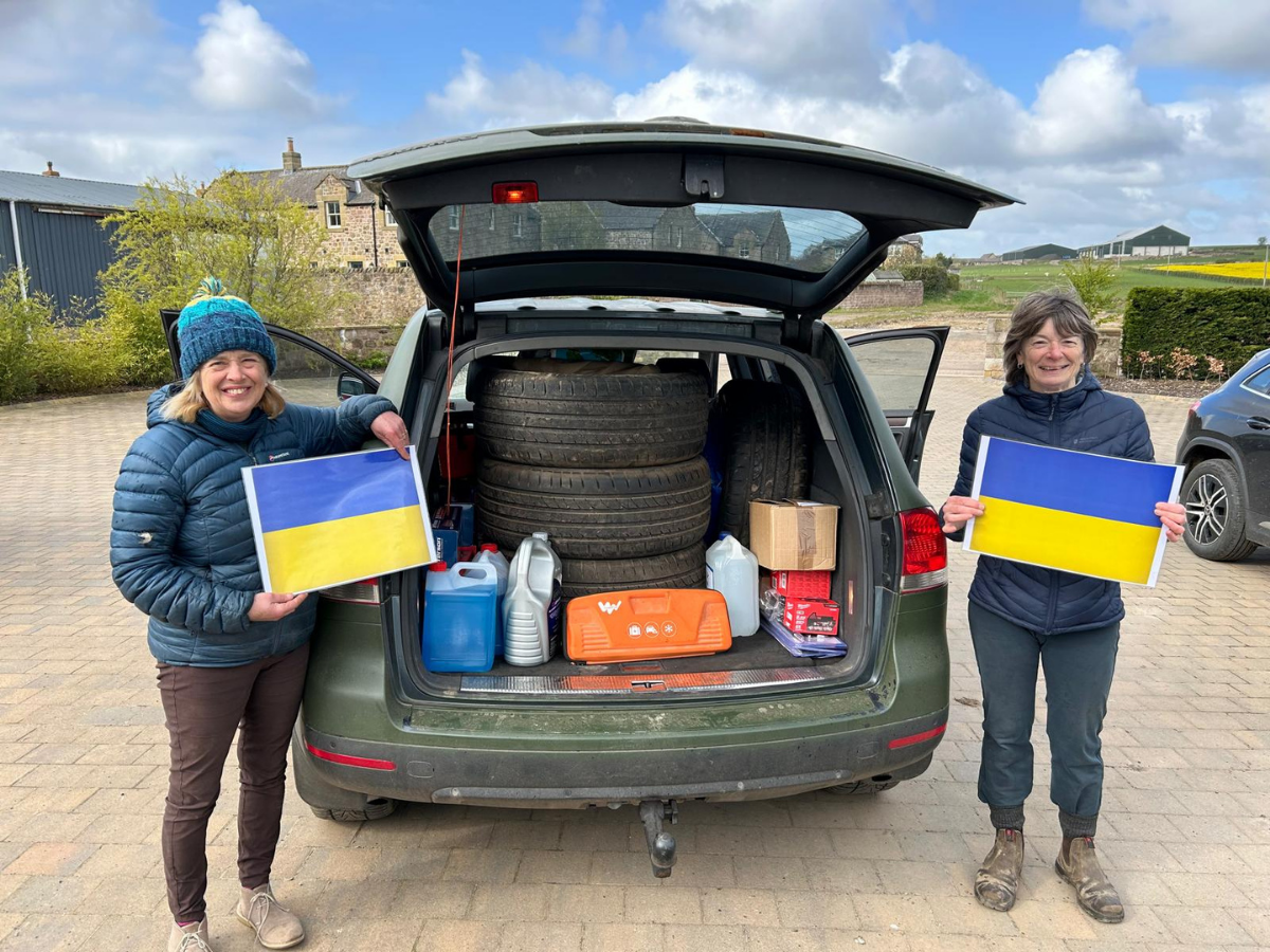 A Pickups for Peace vehicle packed with aid