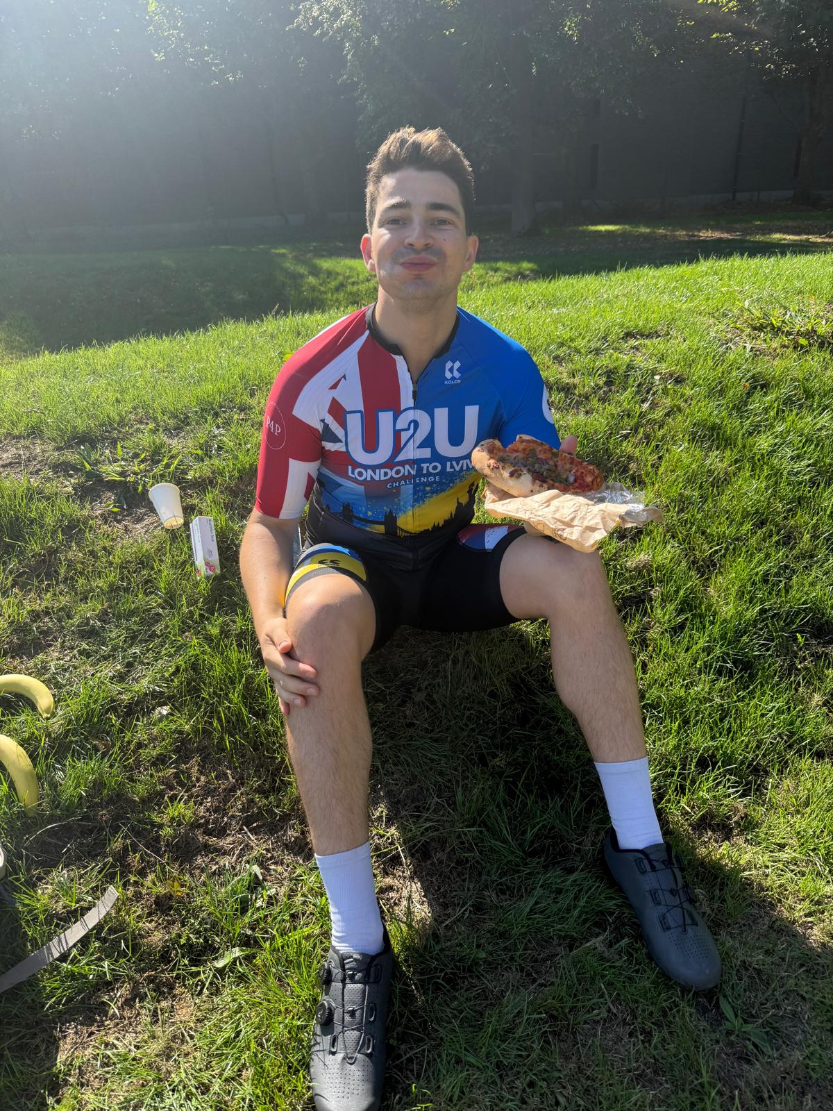 Matt enjoying a food stop during Day 3
