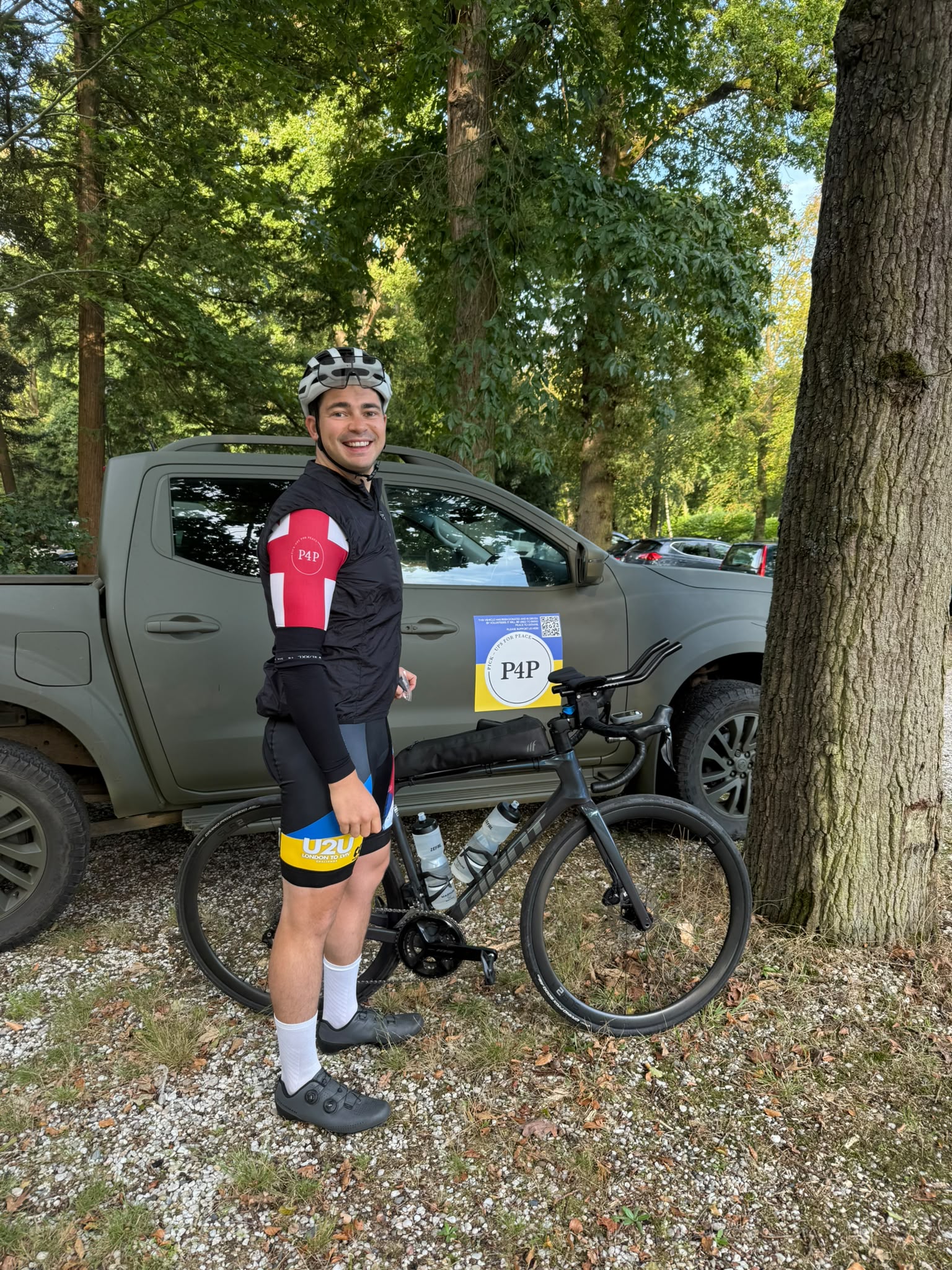 Matt during Day 4 of his London to Lviv cycle challenge