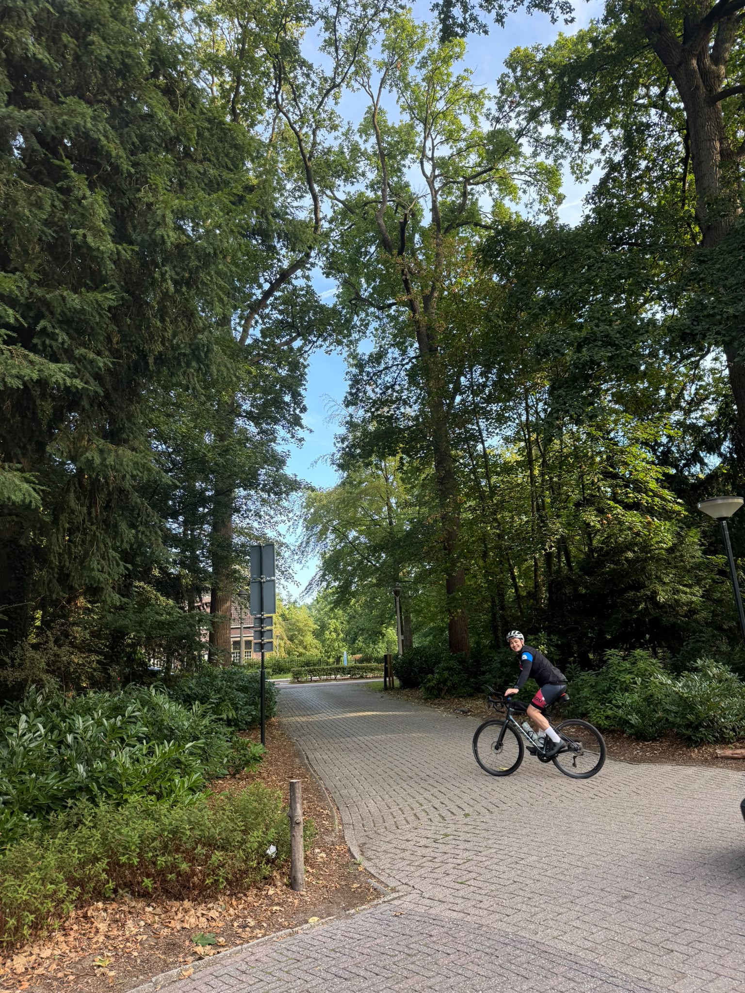 Matt riding during Day 4 of his London to Lviv journey