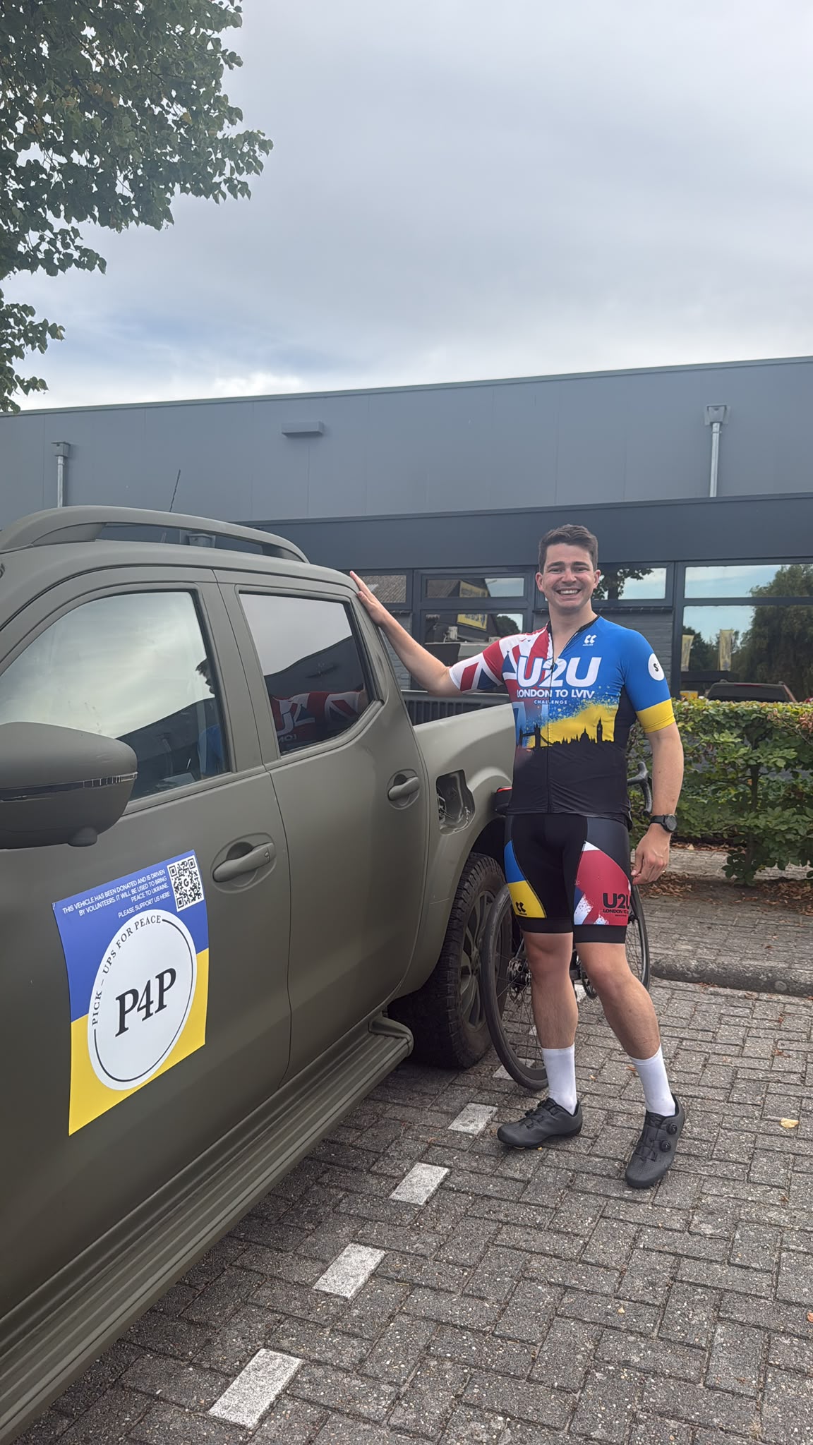 Matt completing another stage of his journey across Europe