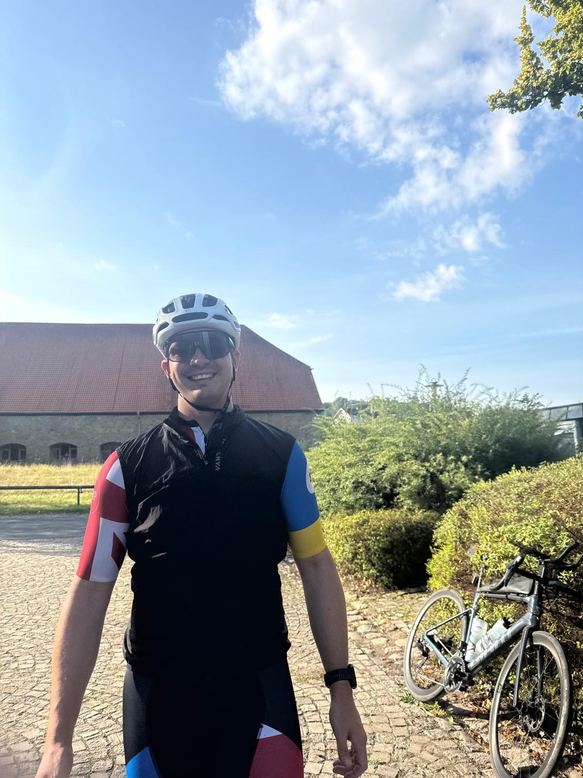 Matt during Day 6 of his London to Lviv cycle challenge